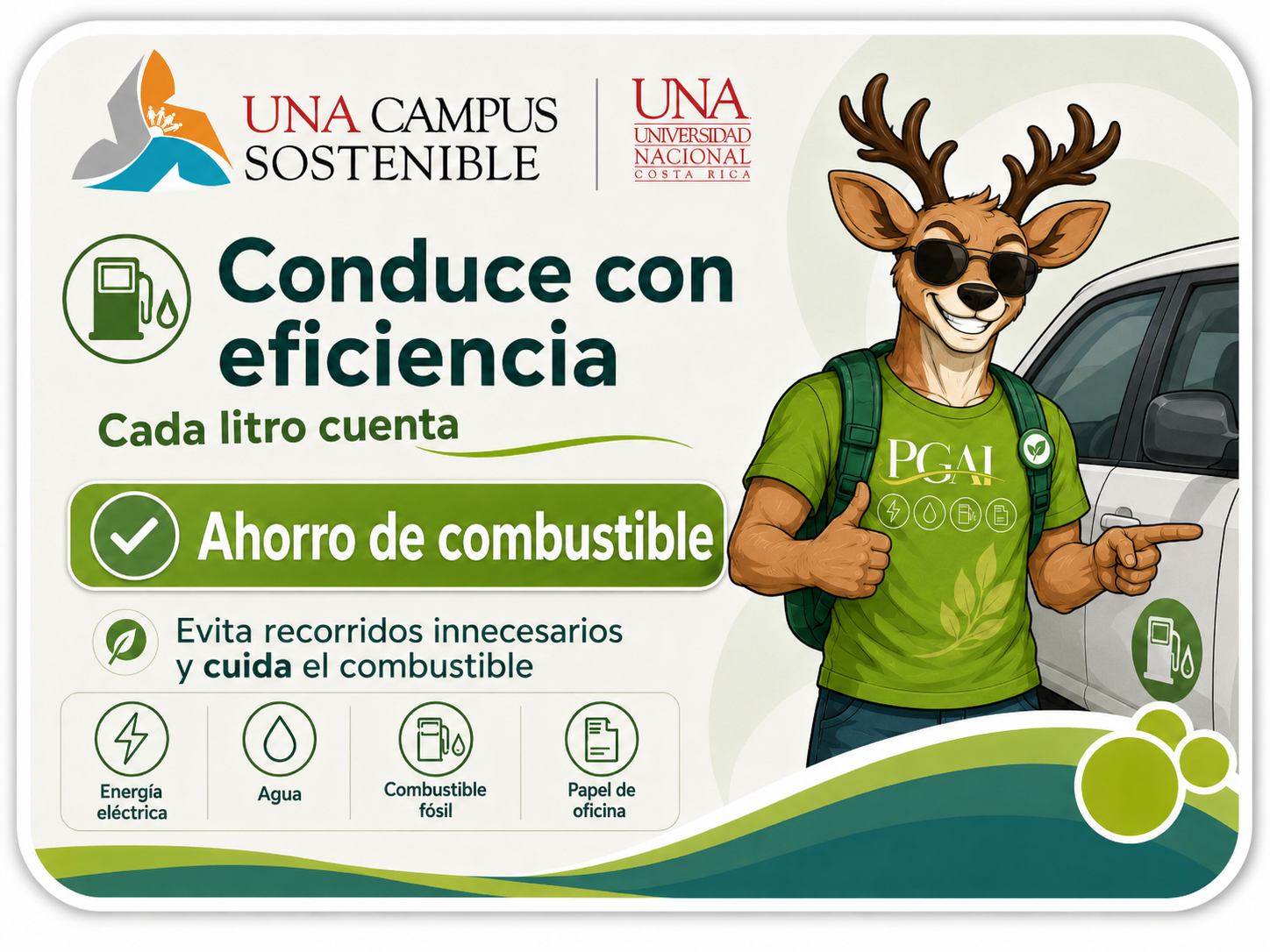 Beni recomienda conducir con eficiencia para ahorrar combustible.